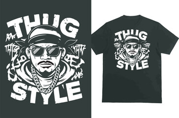 Thug style t shirt design Art & Illustration