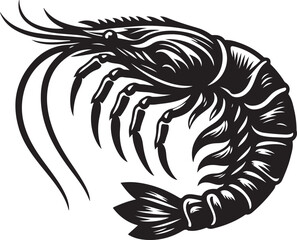 Shrimp silhouette vector illustration