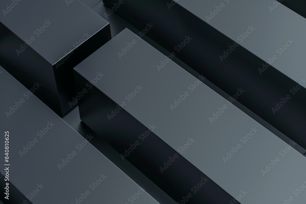 Poster overlapping dark geometric shapes create a modern abstract background with a sleek, elegant pattern.