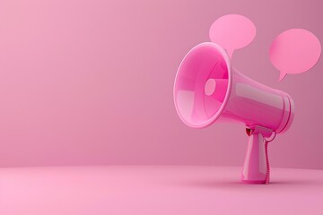 3d render of megaphone with speech bubble and copy space for mock up and web banner