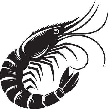 recommend clip art: Shrimp silhouette vector illustration