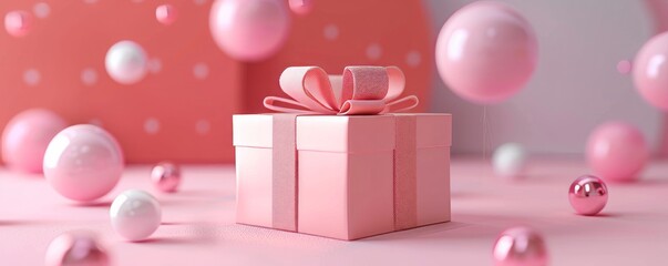 3D cartoon single gift box.