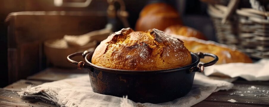A large pan of bread with a sprinkle of salt on top. The bread is in a basket