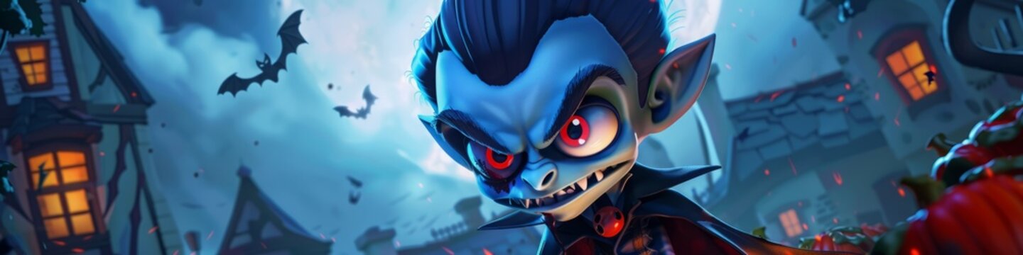 3D cartoon vampire.