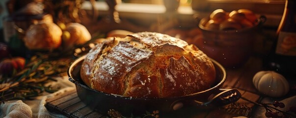 A large pan of bread with a sprinkle of salt on top. The bread is in a basket