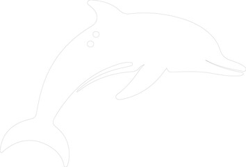 Obraz premium white-spotted dolphin outline