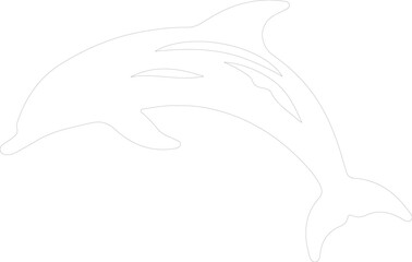 Fototapeta premium white-spotted dolphin outline