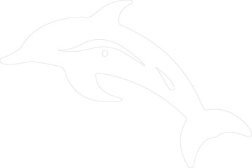 Fototapeta premium white-spotted dolphin outline