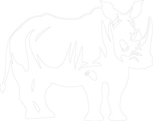 Obraz premium white rhinoceros outline