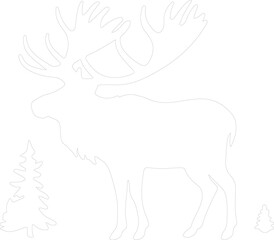 Obraz premium woodland caribou outline