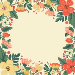 Fototapeta premium flat illustration flower frame.