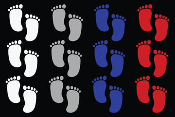 foot prints on black background