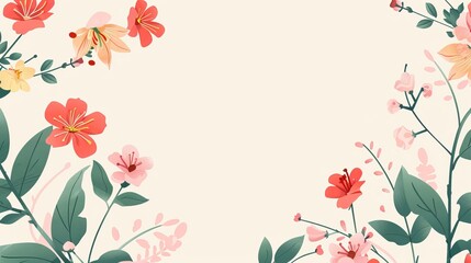 flat illustration flower frame.