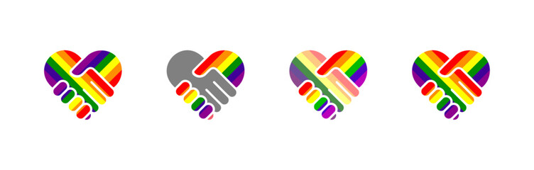 LGBTQ+ Handshake Hearts - Symbols of Unity and Diversity
