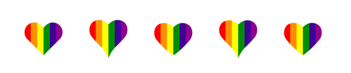 LGBTQ+ Rainbow Hearts Collection - Simple and Elegant Pride Symbols