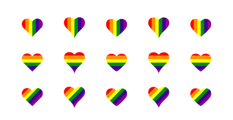 LGBTQ+ Rainbow Hearts Pattern Collection - Diverse and Vibrant Pride Designs