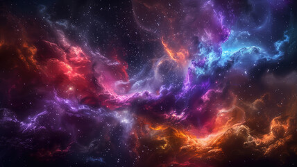 Naklejka premium Colorful space galaxy cloud nebula Stary night cosmos.generative.ai