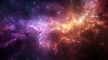 Naklejka premium Colorful space galaxy cloud nebula Stary night cosmos.generative.ai