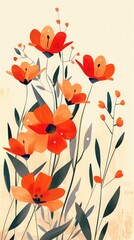 flat illustration flower frame.