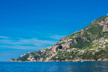 Vacation in Italy. Touristic places, enjoying vacation sun and views. Inspiration Positano, Amalfi coast
