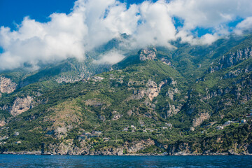 Vacation in Italy. Touristic places, enjoying vacation sun and views. Inspiration Positano, Amalfi coast