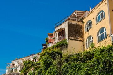 Vacation in Italy. Touristic places, enjoying vacation sun and views. Inspiration Positano, Amalfi coast