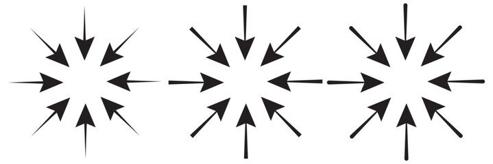 Inward arrow icon vector. Four Arrows icon sign symbol in trendy flat style. Set elements in colored icons. Arrow pointing center vector icon illustration isolated on white background 