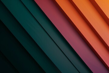 Obraz premium Vibrant teal to orange gradient stripes with modern geometric shapes. Perfect for stylish and dynamic designs