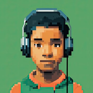 Pixel Art PFP Video Game Asset, Gaming Avatar Portrait, Metaverse Profile Pic, 8bit People, 16bit Person, Character Design, Pixelated Human Face and Head Digital Art Concept