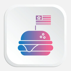 USA Burger Icon - Symbolizing Classic American Fast Food with a Juicy Hamburger