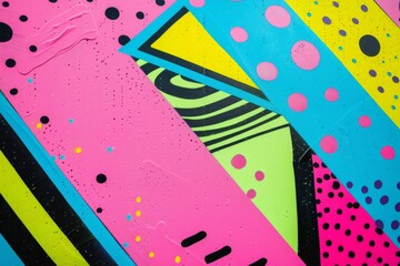 Obraz premium Vibrant abstract background bursting with geometric shapes and patterns, perfect for modern projects needing a touch of energy