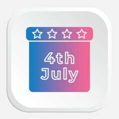 July 4th Icon - Celebrating American Independence Day with Festive Elements