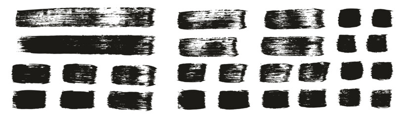 Hand Drawn Flat Paint Brush Thick Straight Lines High Detail Abstract Vector Background MEGA Set 