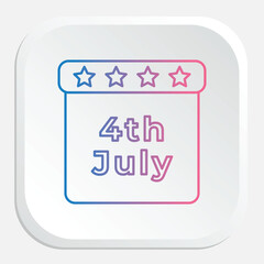 July 4th Icon - Celebrating American Independence Day with Festive Elements