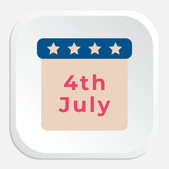 July 4th Icon - Celebrating American Independence Day with Festive Elements
