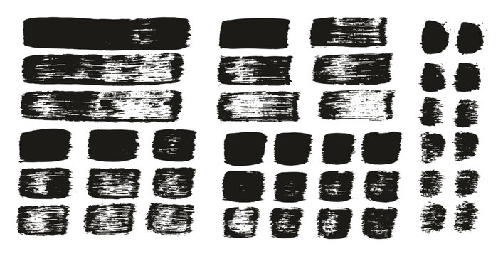 Hand Drawn Flat Paint Brush Thick Straight Lines High Detail Abstract Vector Background MEGA Set 