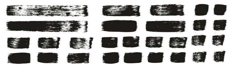 Hand Drawn Flat Paint Brush Thick Straight Lines High Detail Abstract Vector Background MEGA Set 