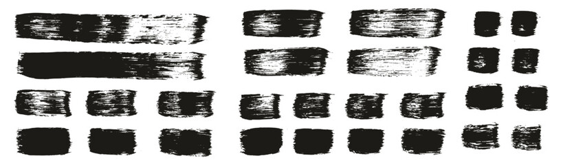 Hand Drawn Flat Paint Brush Thick Straight Lines High Detail Abstract Vector Background MEGA Set 