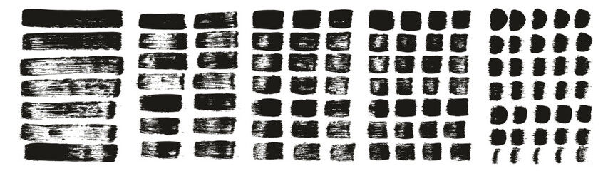 Hand Drawn Flat Paint Brush Thick Straight Lines High Detail Abstract Vector Background MEGA Set 