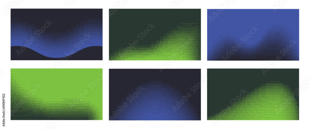 Poster dithering pattern wave background. bitmap dynamic backdrop, pixelated duotone and wavy digital wallp