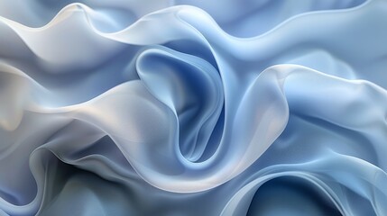 Fototapeta premium Abstract Blue Silk Fabric Swirling in a Soft Light
