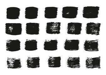 Hand Drawn Flat Paint Brush Thick Straight Lines High Detail Abstract Vector Background Set 