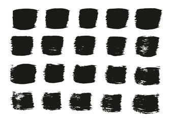 Hand Drawn Flat Paint Brush Thick Straight Lines High Detail Abstract Vector Background Set 