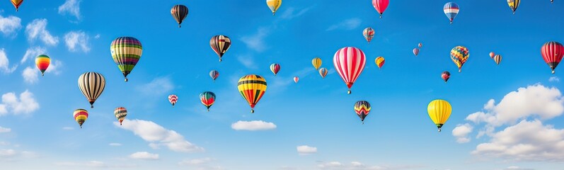 Obraz premium hot air balloon portrait with amazing blue sky background