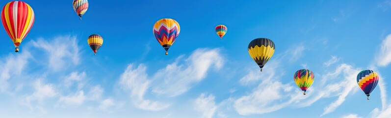 hot air balloon portrait with amazing blue sky background