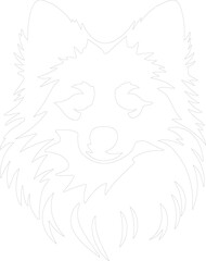 American Eskimo Dog outline