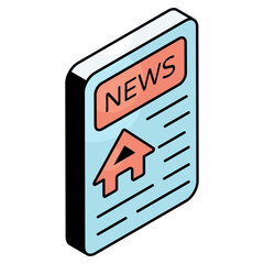 Editable design icon of property news 