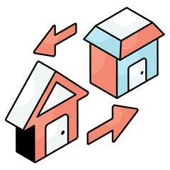 Premium download icon of home relocation