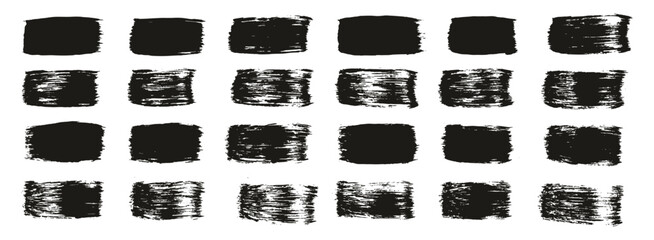 Hand Drawn Flat Paint Brush Thick Straight Lines High Detail Abstract Vector Background Set 