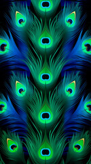 Obraz premium Peacock Pattern Background, Texture, Wallpaper, Background, Cell Phone Cover and Screen, Smartphone, Computer, Laptop, 9:16 Format - PNG